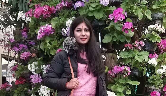 in flower garden