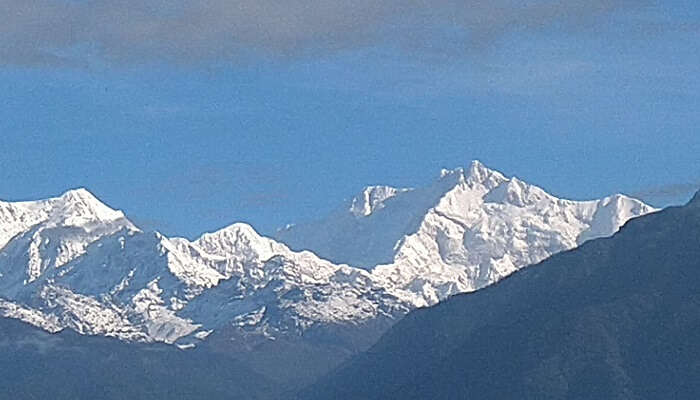 an amazing view of the snow covered mountains