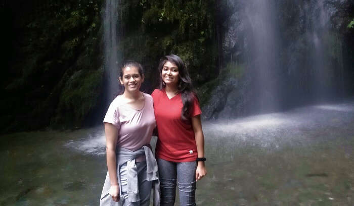 under the waterfall in Jibhi