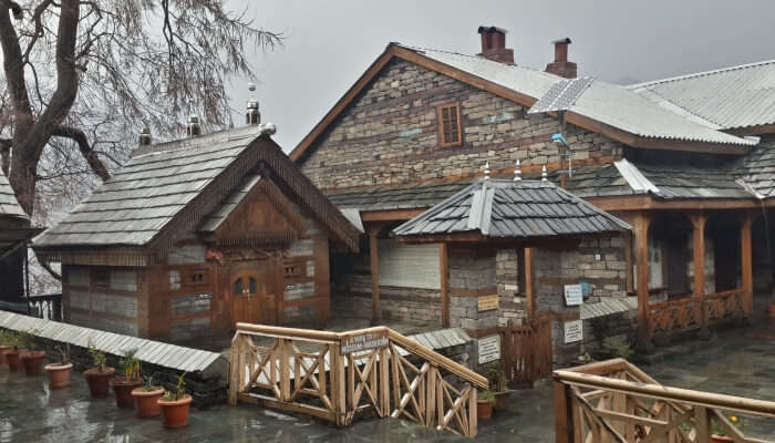 cottages made of rocks and wood