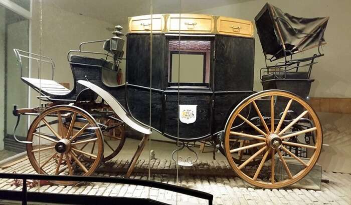 carriage in a courtyard