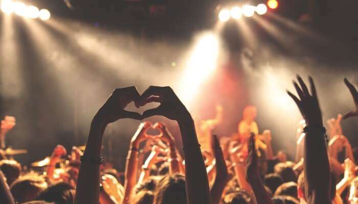 crowd dancing at a concert