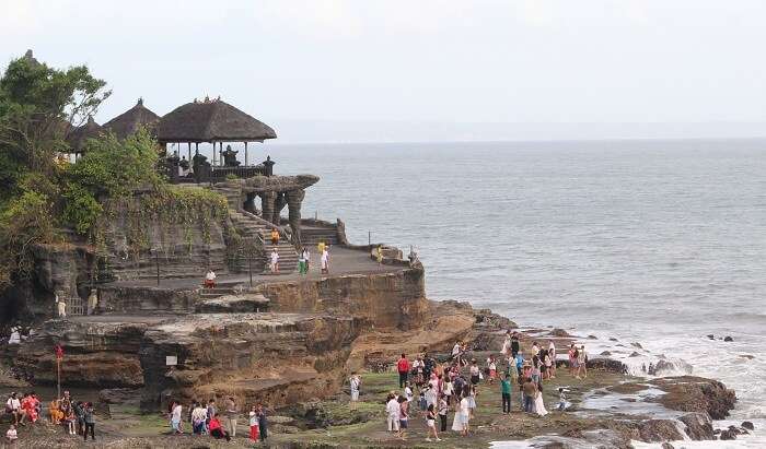 temple surrounded by Indian Ocean