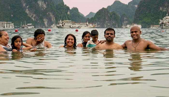 enjoyed the swimming at the halong bay