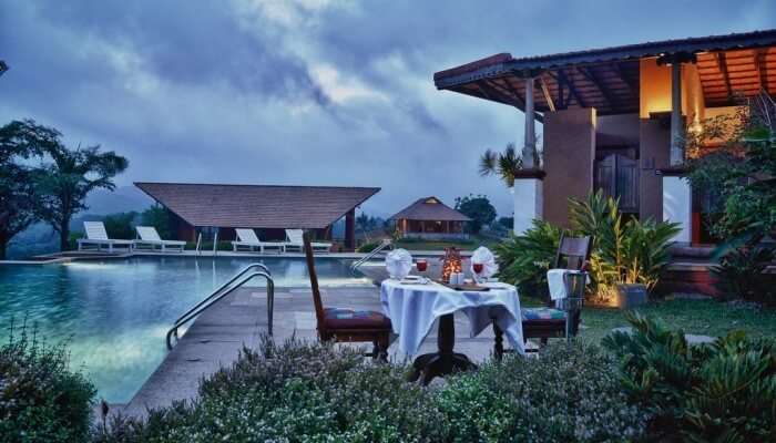 swimming pool in a resort