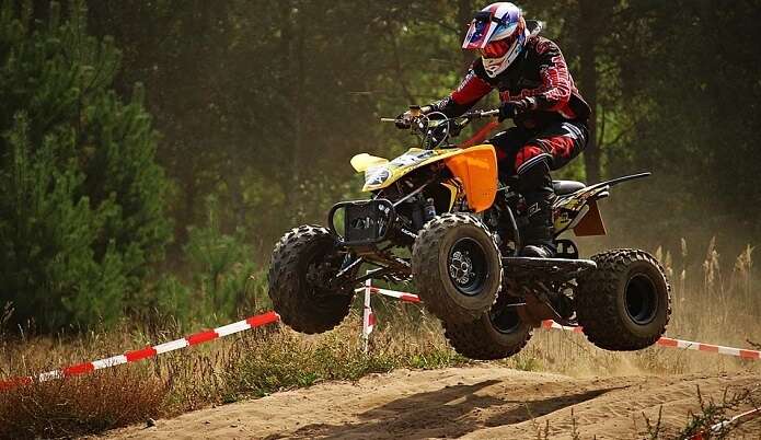 Riding an ATV at Handi Khoh is one of the fun things to do in Pachmarhi