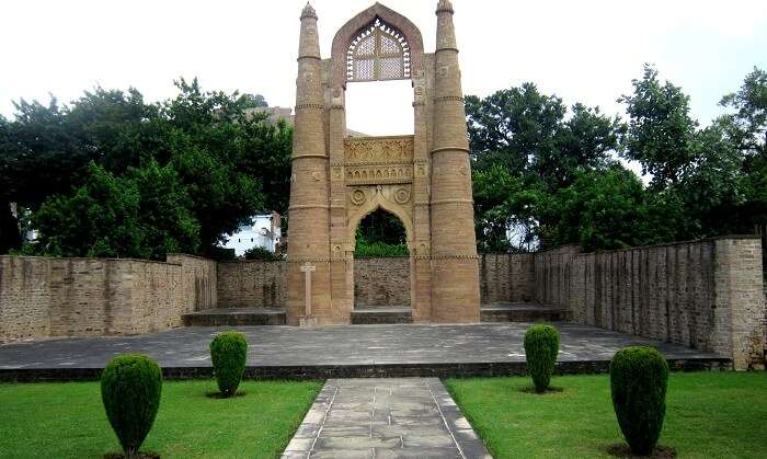 decorated around with gardens and flowers