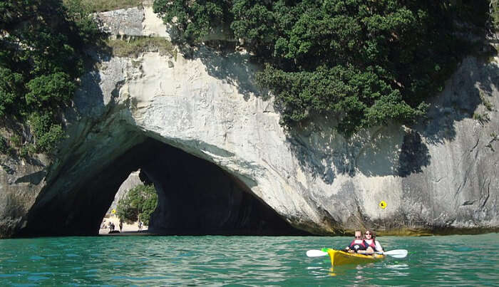 Kayaking in sea