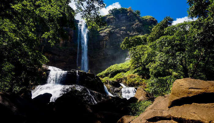 Scenic beauty of waterfall