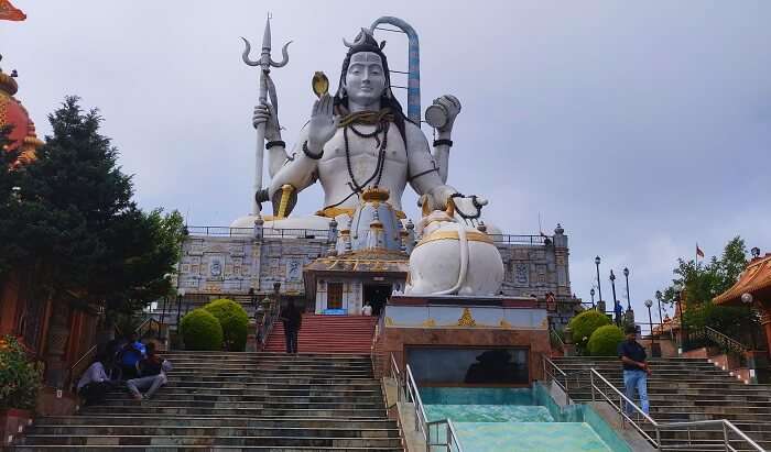 the gigantic statue of Lord Shiva 