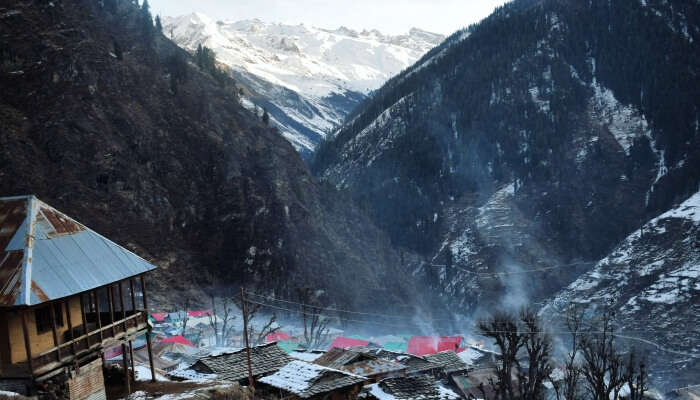 snowfall in kasol