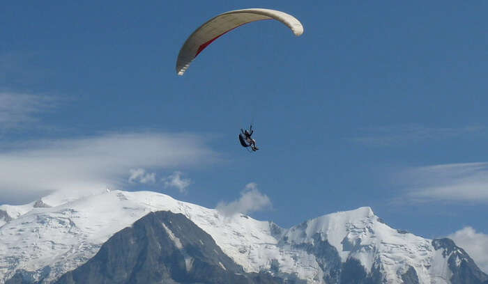 Paragliding in sky