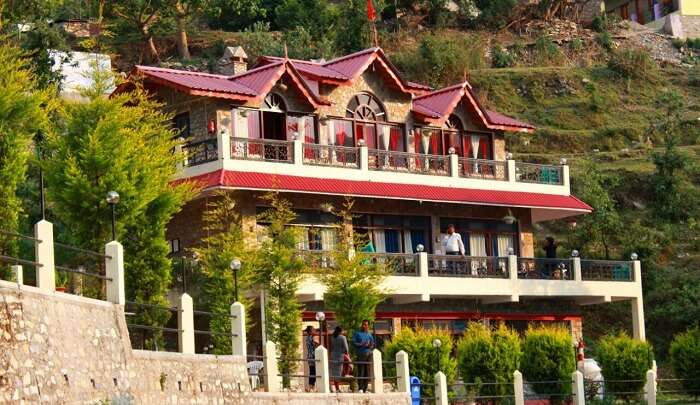 hotel situated on mountain valley