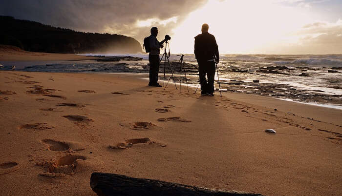 Clicking photographs of beach