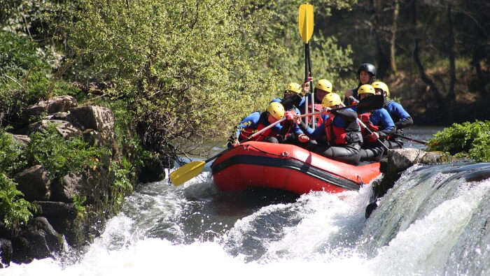 Group Enjoying River Rafting