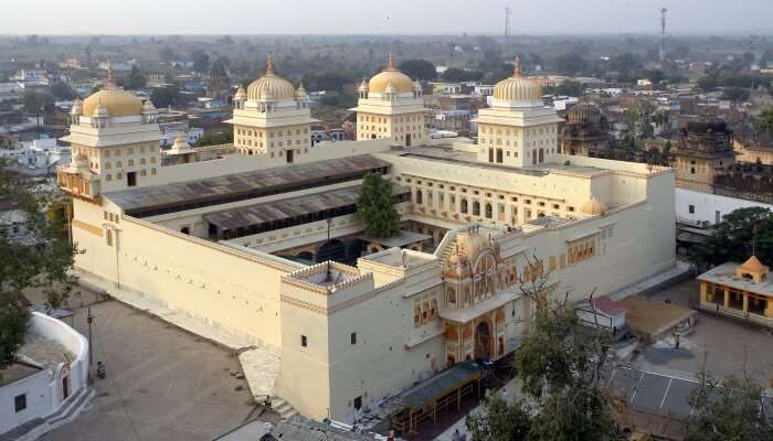 aerial view of a temple