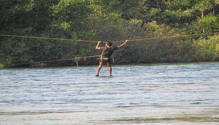 Rush of Traversing Stream on a Rope