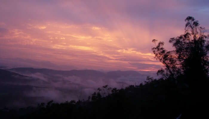 sunset in coorg