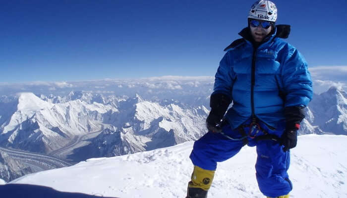 Traveler In Siachen In Snow