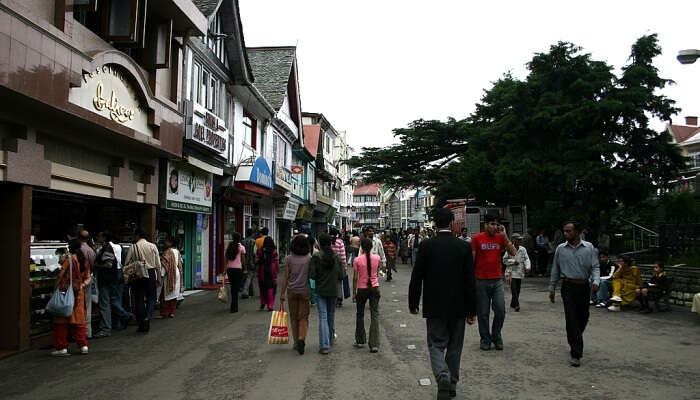 mall road in Shimla