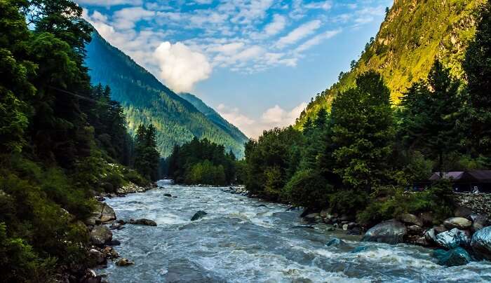 surrounding mountains of the river