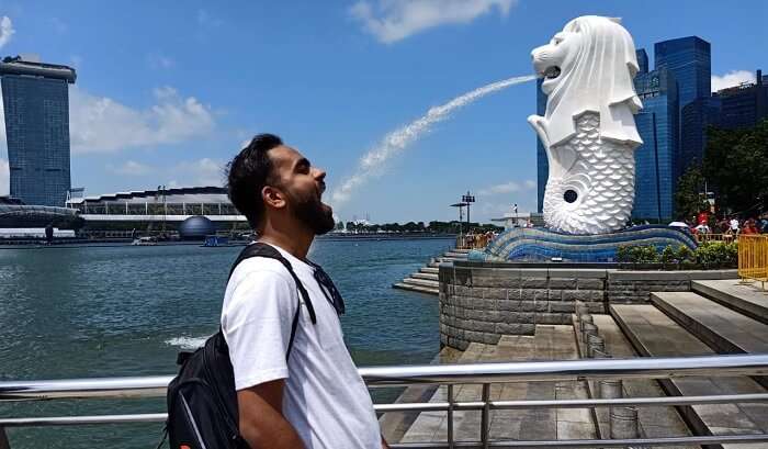 at the merlion park in singapore