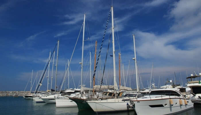 boats at a harbor