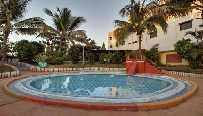 swimming pool in a resort