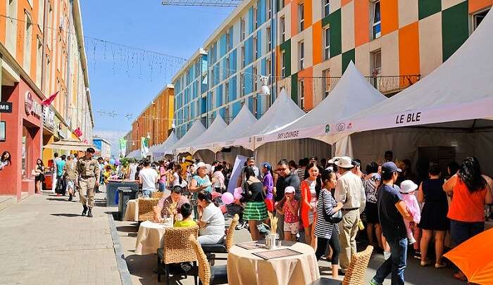 people having food in the festival