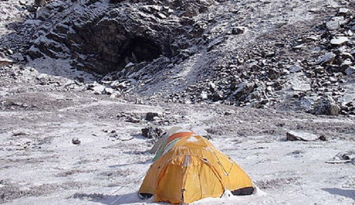 Camping on the  mountain peak