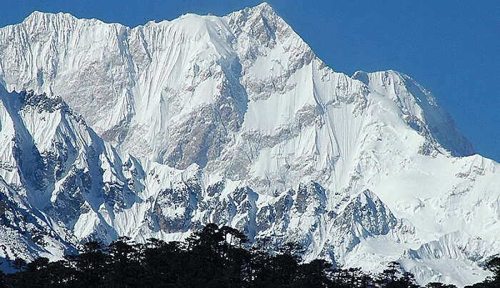 snow caped mountain peak