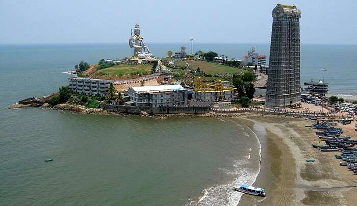 temple surrounded by arabian sea