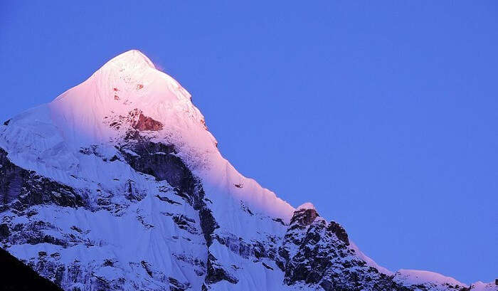 view of beautiful peak