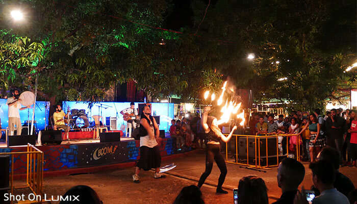 fire show in Goa Sunburn