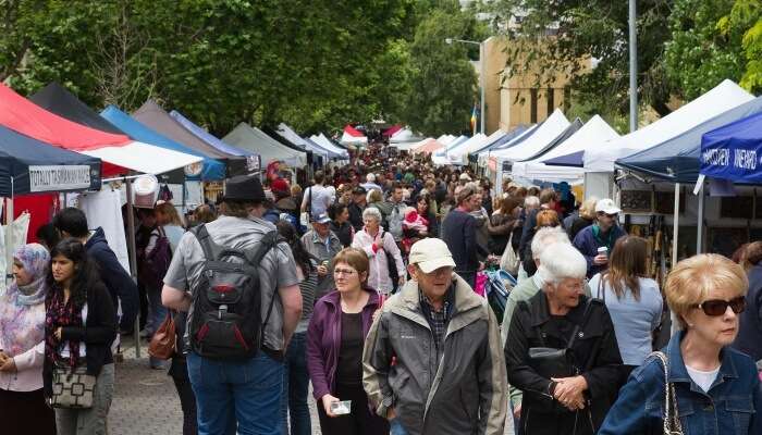 bustling market street