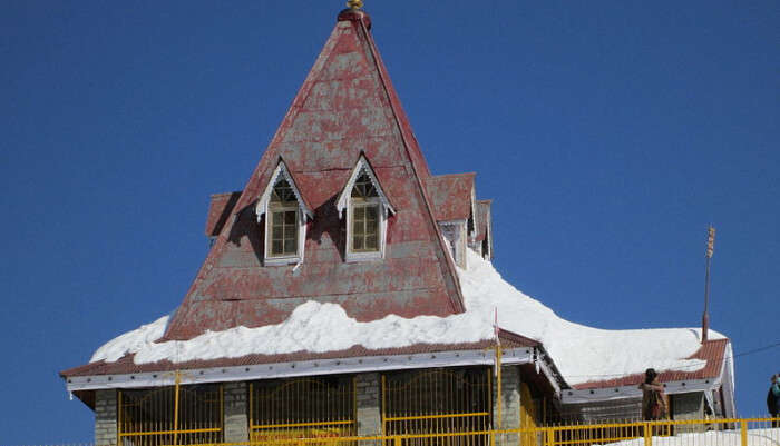 Maharani Temple in Gulmarg in summer