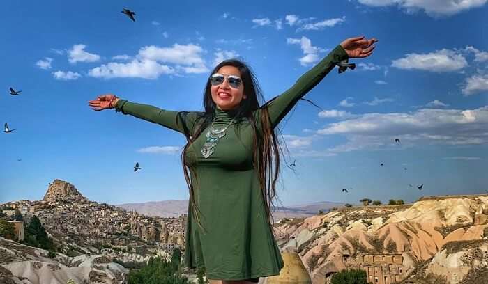 enjoying the view of the valley in cappadocia