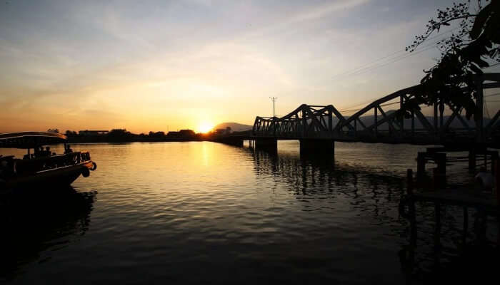 A serene view of Kampot, one of the best places to visit in Cambodia