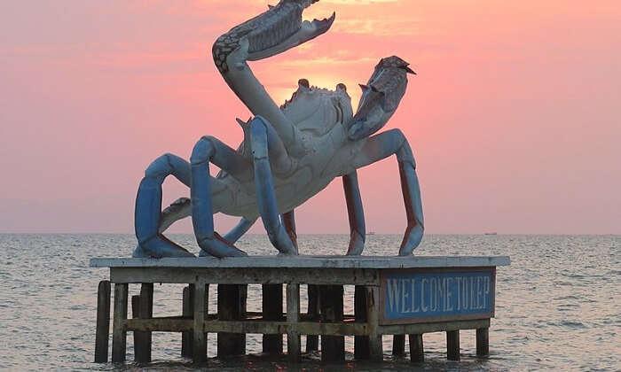 An amazing view of statue in Kep, one of the best places to visit in Cambodia