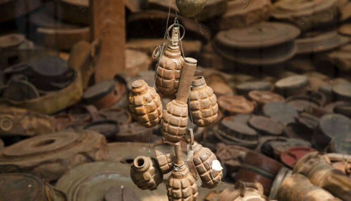 A eye-catching view of ancient collections in Landmine Museum