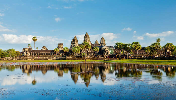 view of the famous temple of cambodia