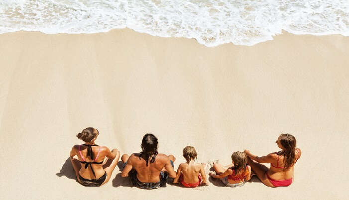 family on the beach