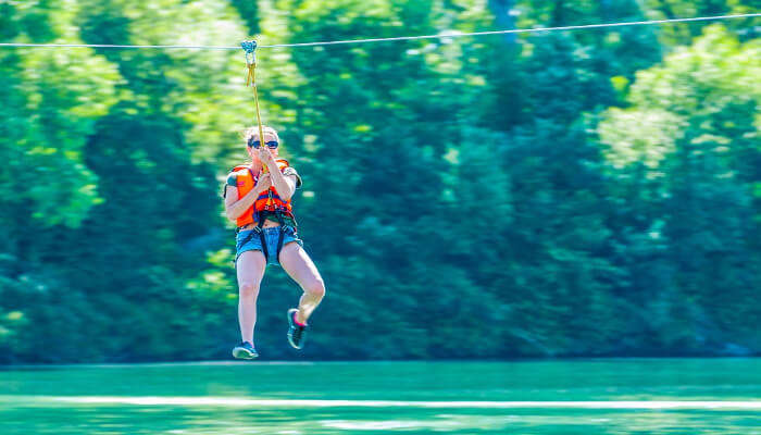 girl during zipling