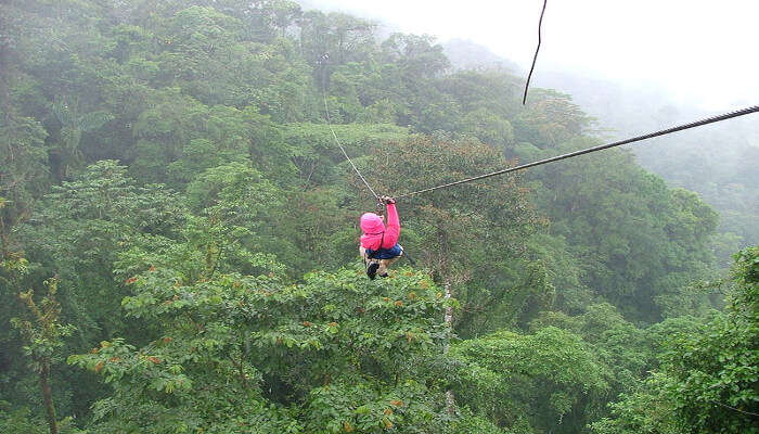 girl during zipling 