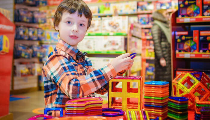 A child in a Toy Shop