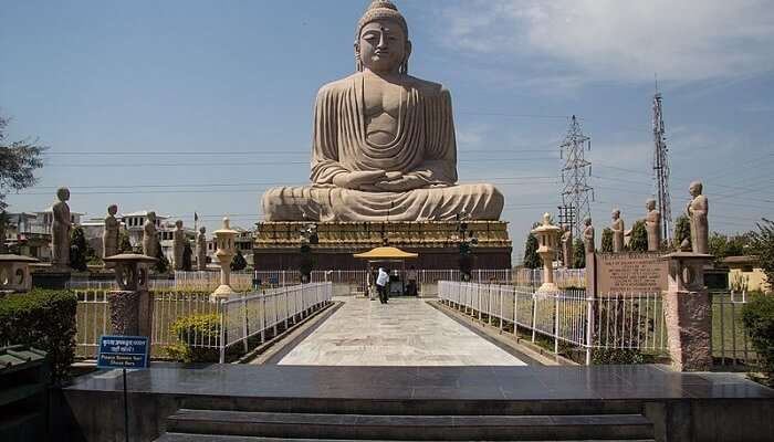 A great statue of Buddha from Buddha Temple, one of the top tourist attractions in Dehradun