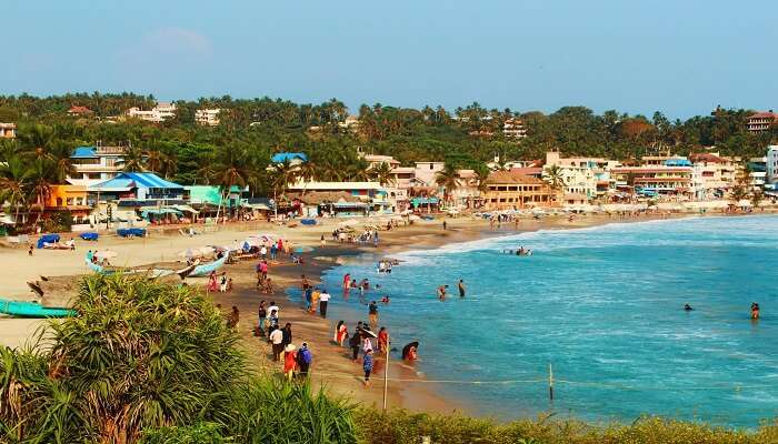 Lovely beach in the afternoon near a main airport in Kerala