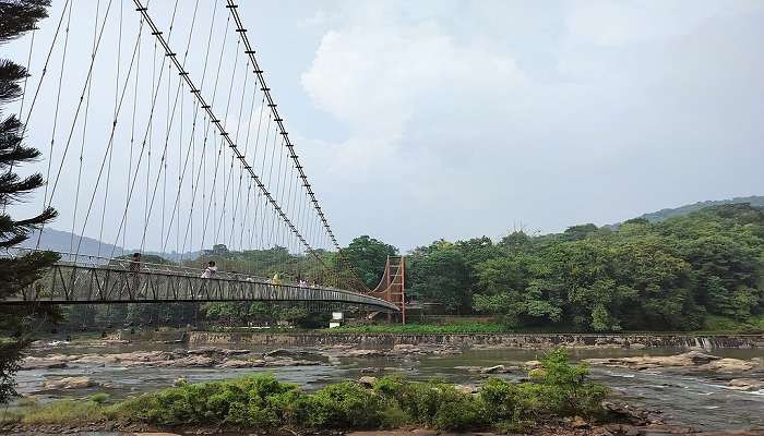 Cable suspension bridge in Ezhattumugham