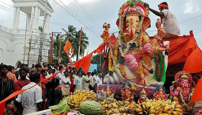 The Parade of Ganesh Chaturhi,one of the best festivals of India