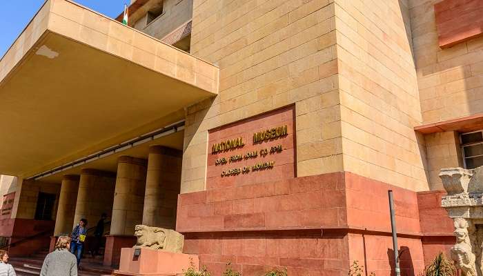 The entrance of the National Museum, nestled at Delhi in India, among the best places to visit in Delhi in summer.